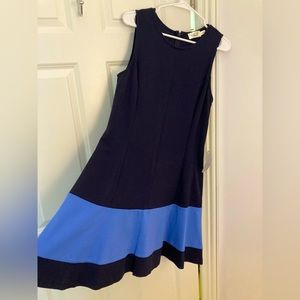 NWT Eliza J colorblock navy blue dress with light blue accent